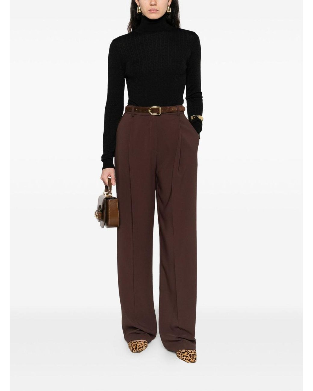 Elisabetta Franchi Black Wool Blend Turtle-Neck Sweater