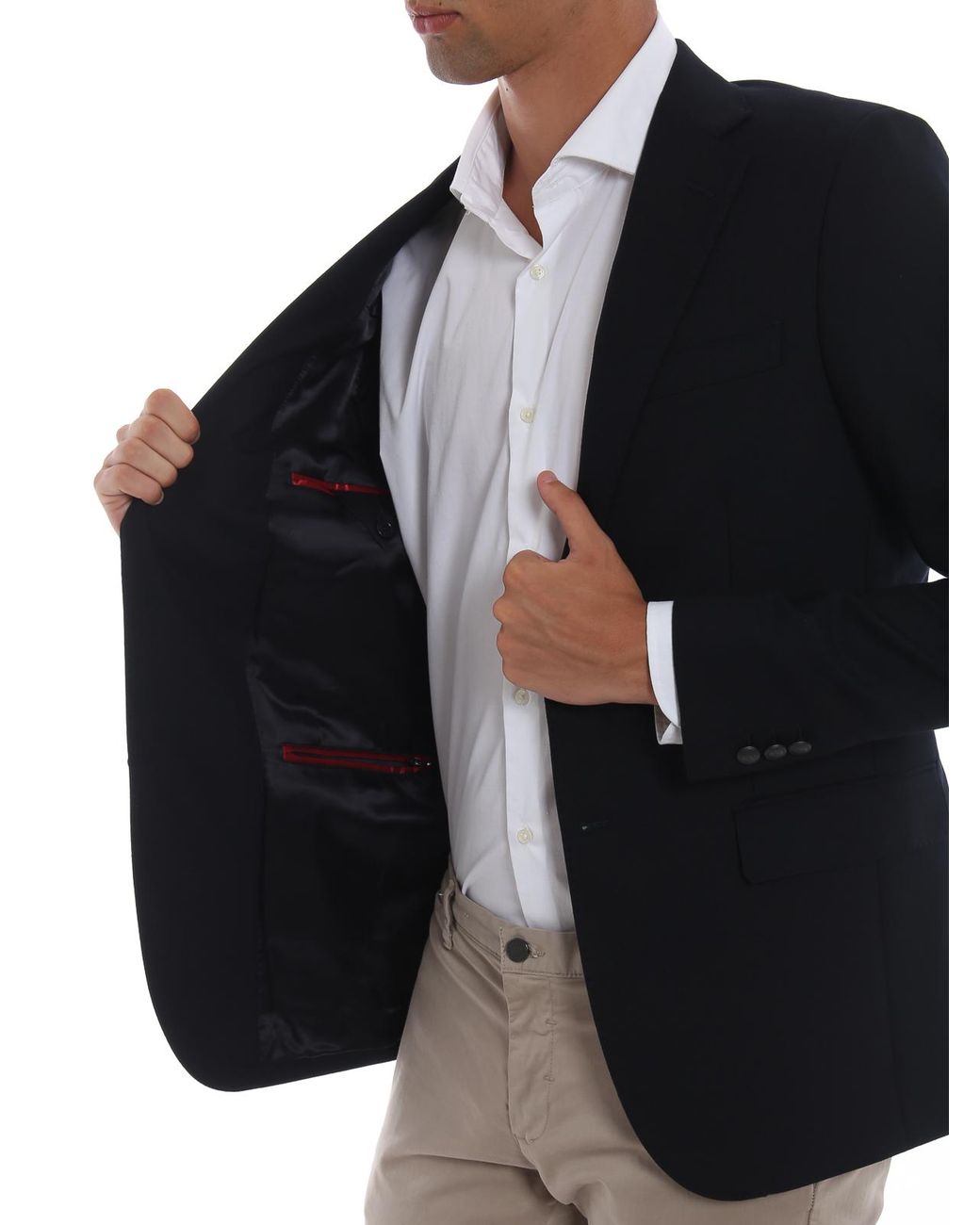 Fay Blue Travel Jacket Pinpoint Cotton Tailored Blazer for men