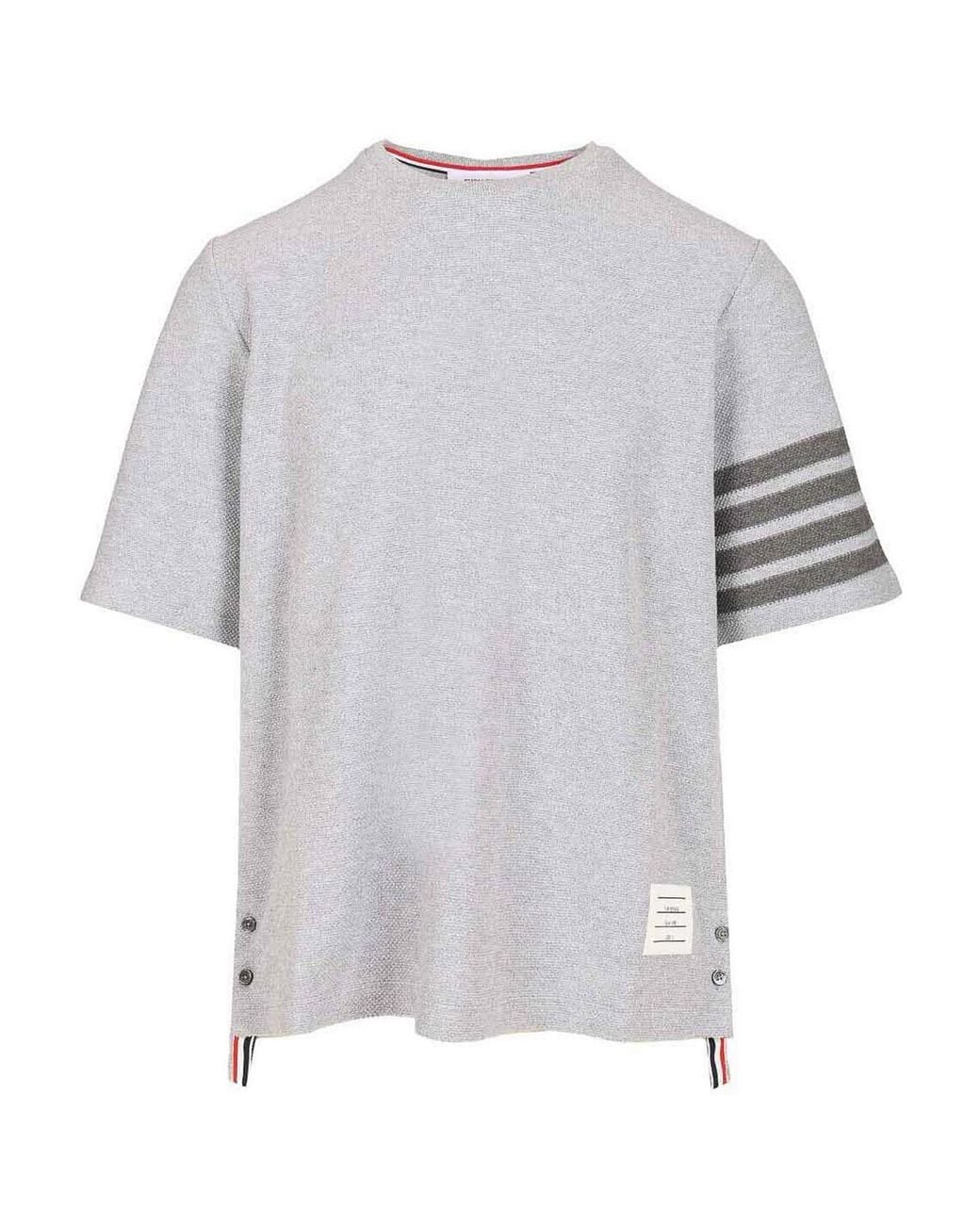 Thom Browne Gray Short-Sleeved Cotton T-Shirt for men
