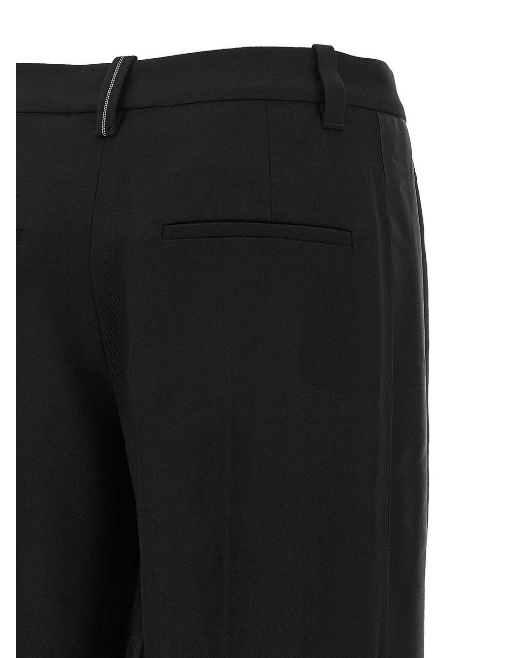 Brunello Cucinelli Black Virgin Wool Straight-Leg Trousers