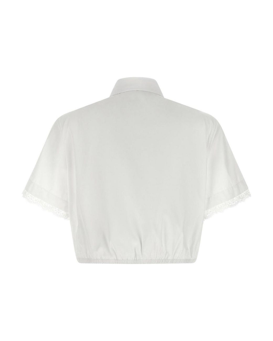 Ermanno Scervino White Lace-Insert Cropped Shirt