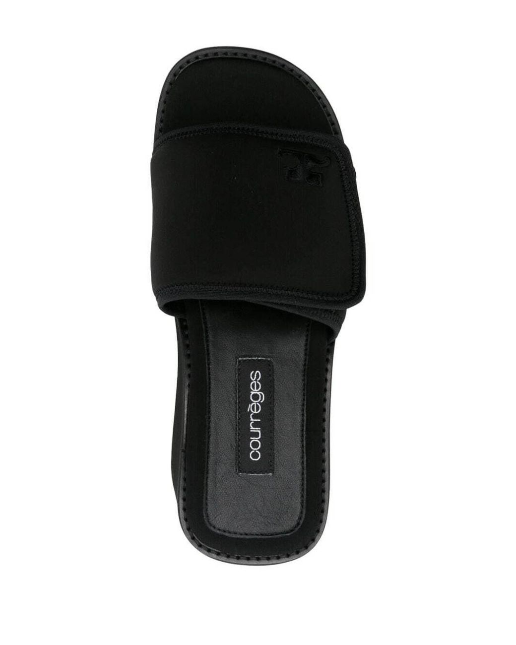 Courreges Black Stretch Polyester Blend Scusa Wave Slippers