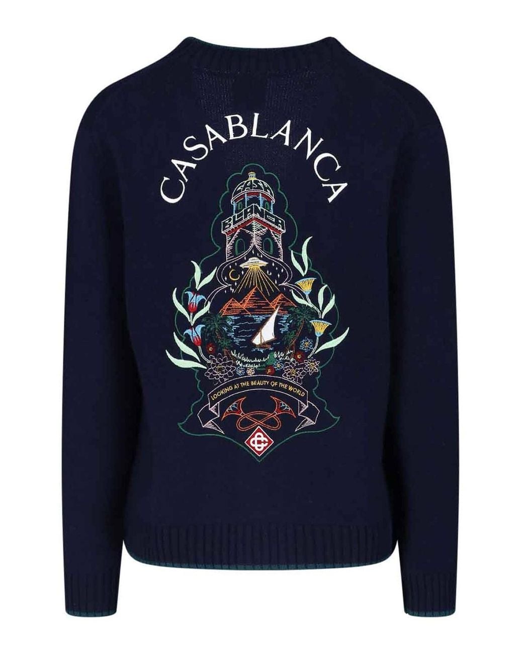 Casablanca Blue Hotel Emblem Cardigan for men