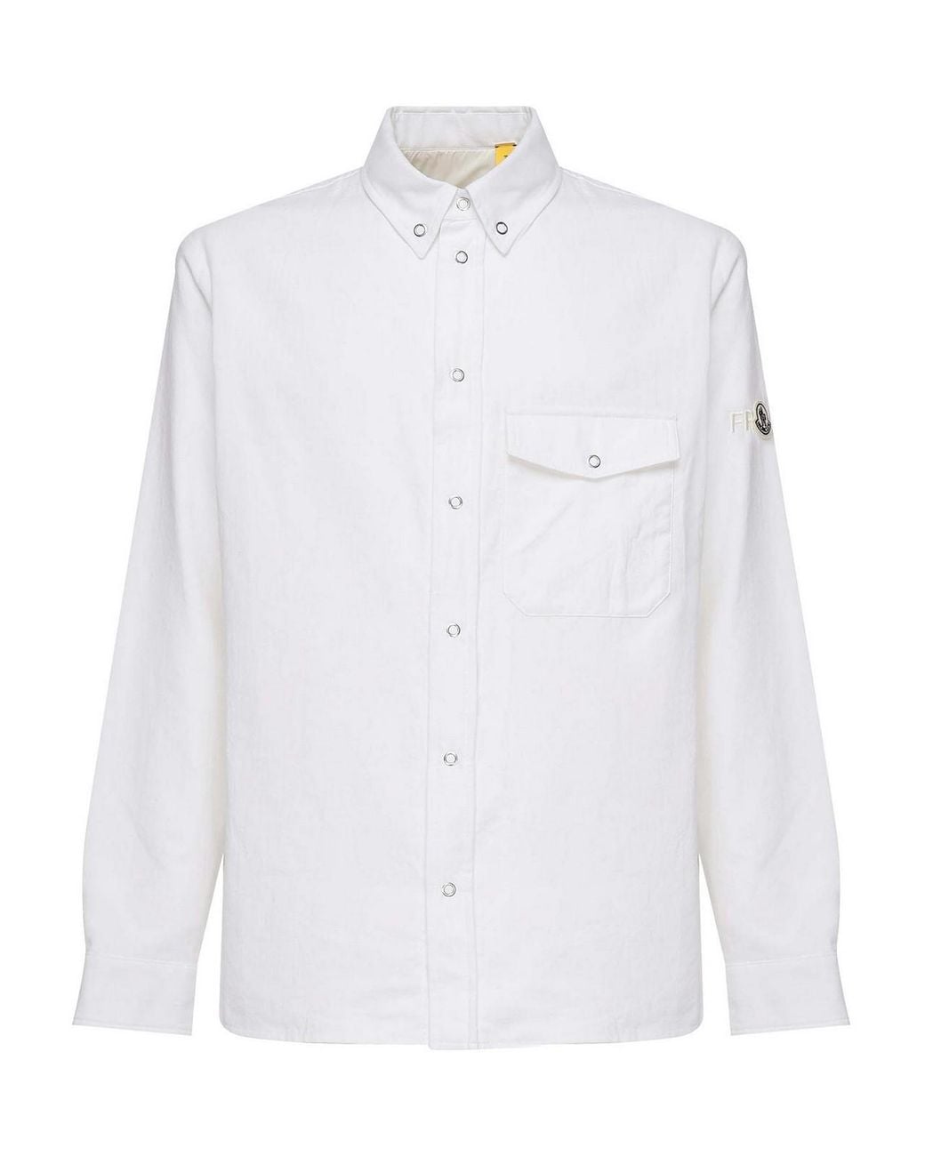 Moncler White Shirts Outer: Cotton for men