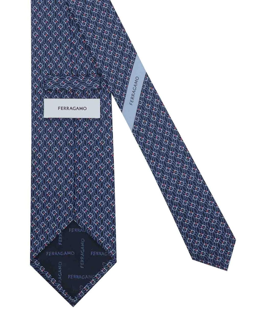 Ferragamo Blue Tetris Print Tie for men