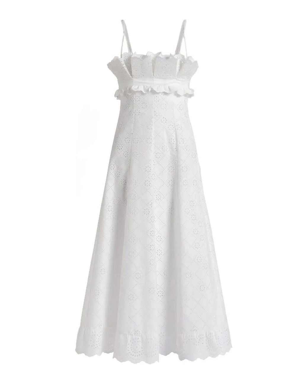 Alberta Ferretti White Sangallo Dress