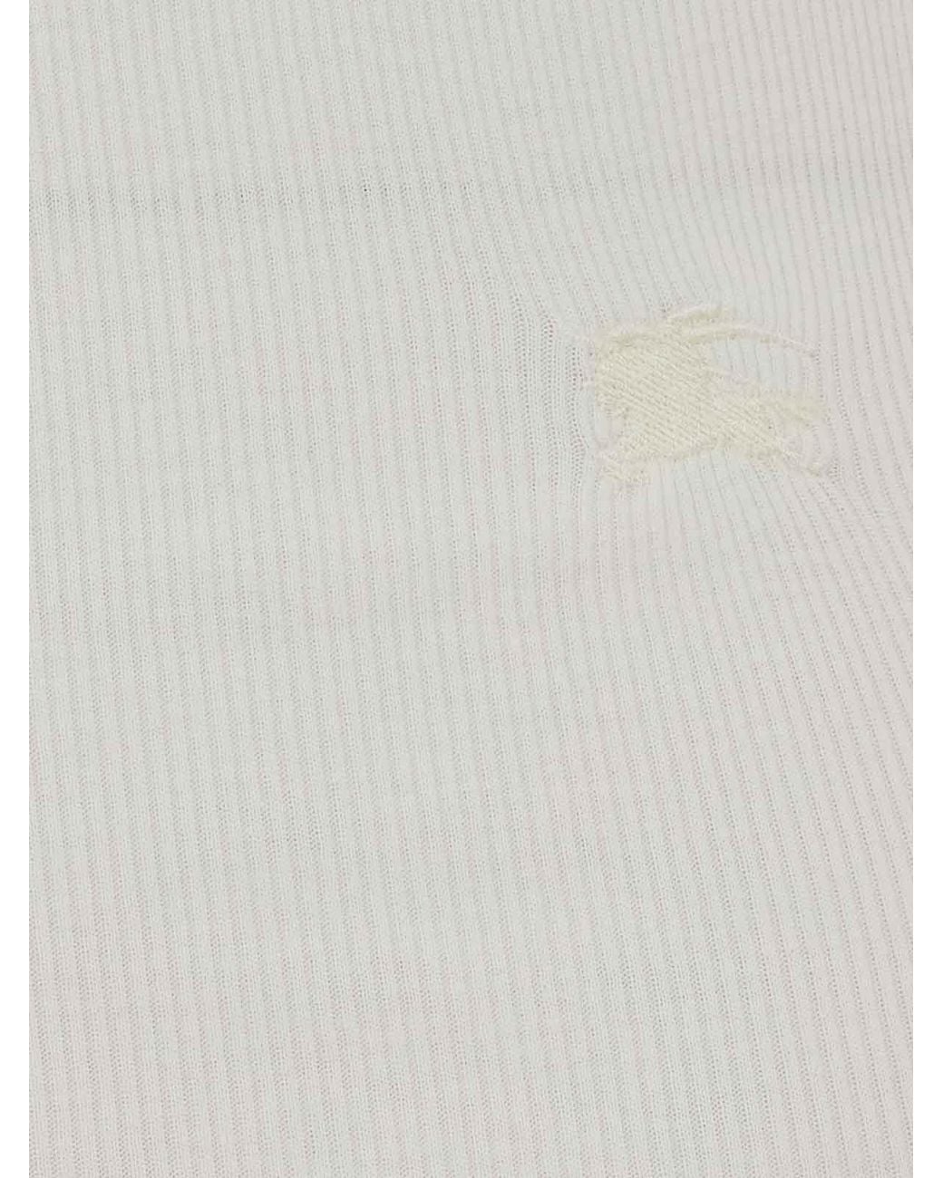 Burberry White Cotton Tank Top