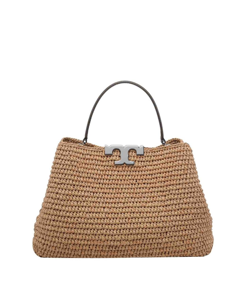 Tory Burch Brown Eleanor Straw Satchel