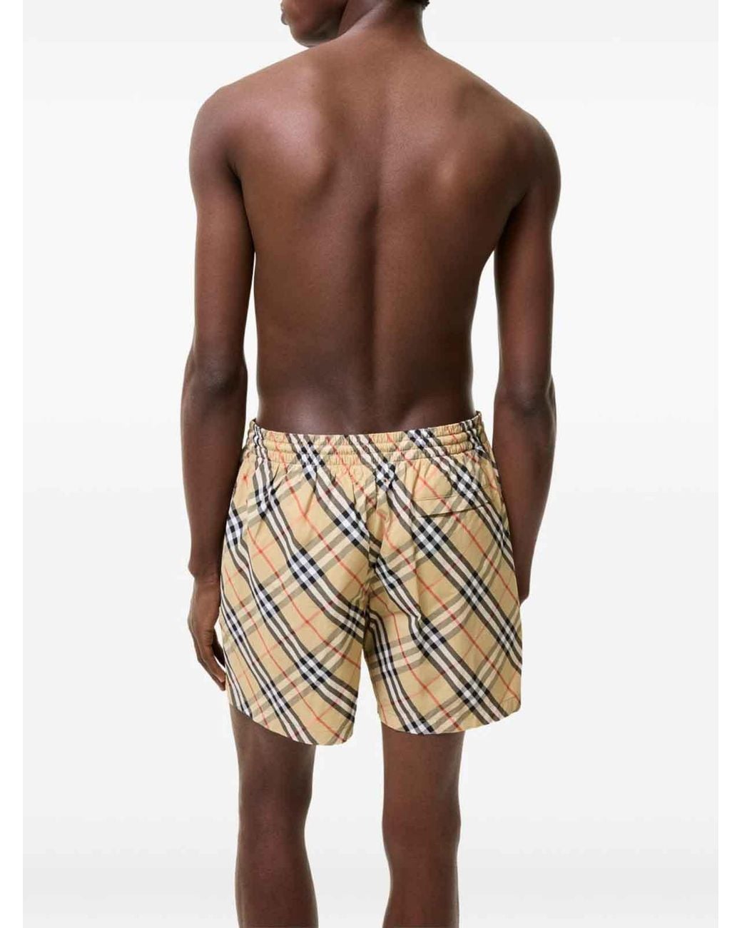 Burberry Metallic Check Nylon Swim Shorts for men