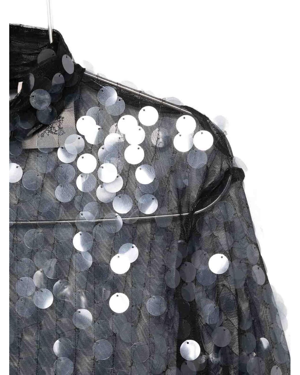 Semicouture Black Sequined Blouse