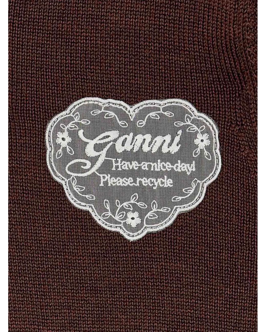 Ganni Brown Wool