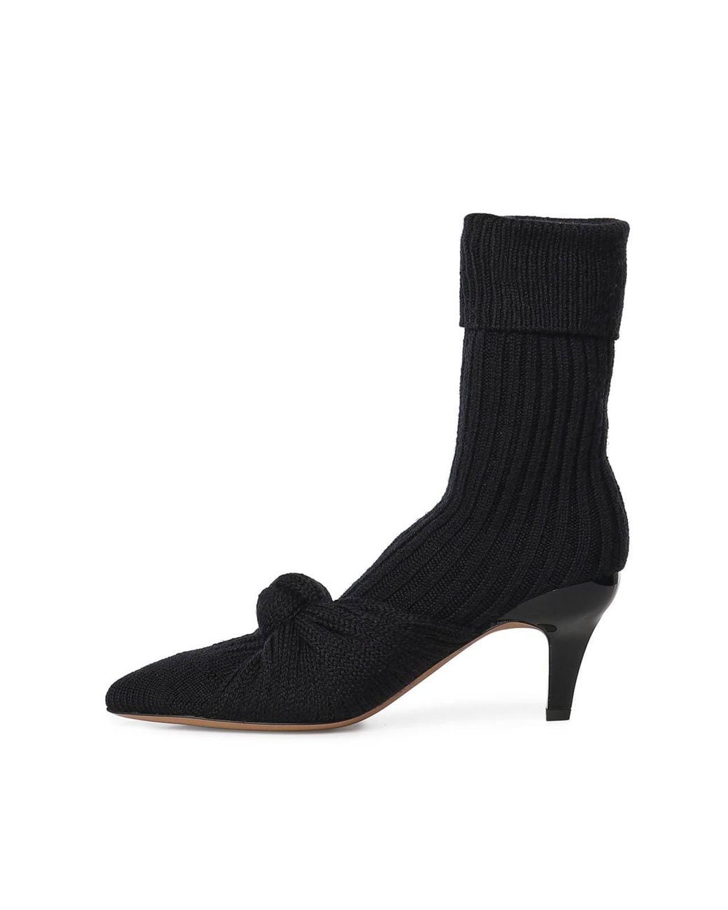 Chloé Black Suzie Ribbed Wool Ankle Boots