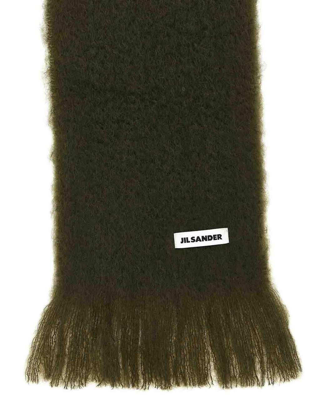 Jil Sander Green Mohair Scarf