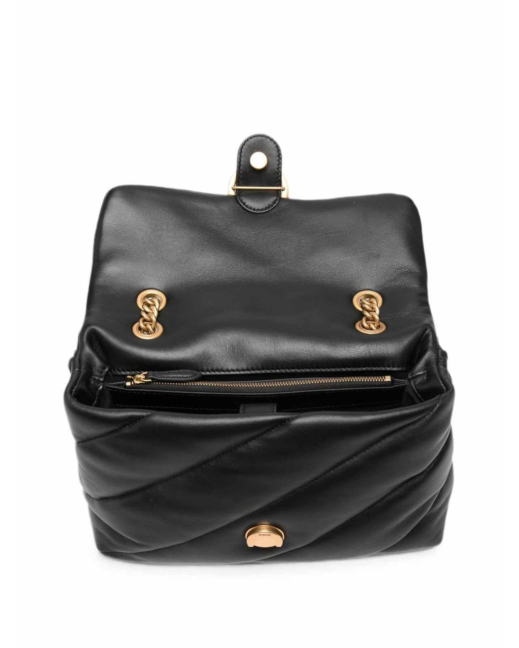 Pinko Black Love Puff Classic Quilted Bag