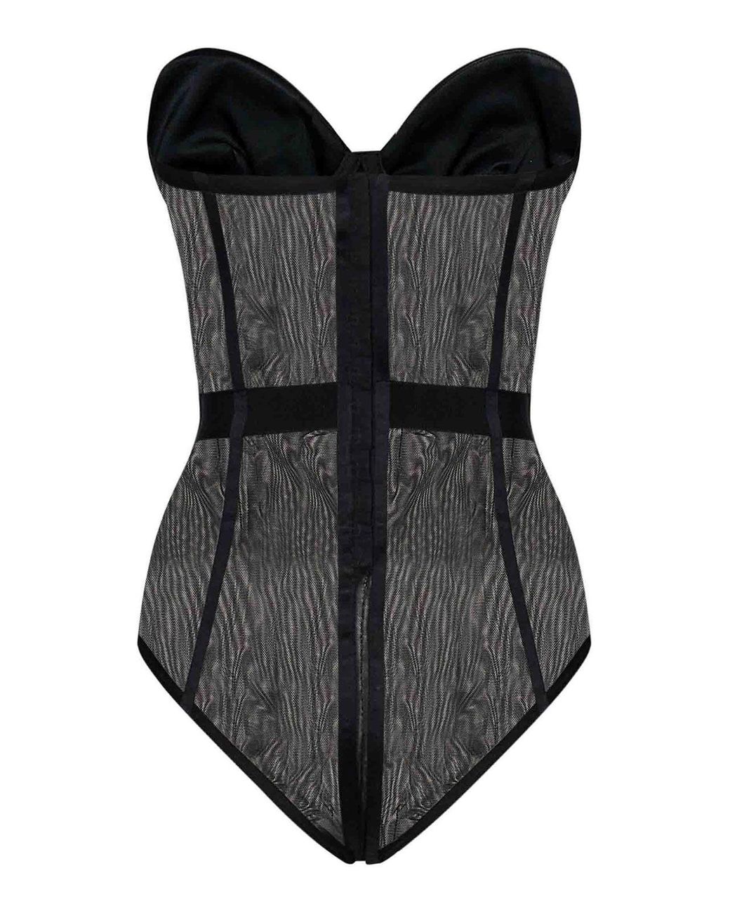 ROOM76 Black Transparent Tulle Bodysuit