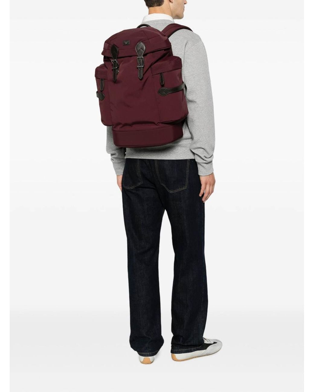 Emporio Armani Red Nylon Backpack for men