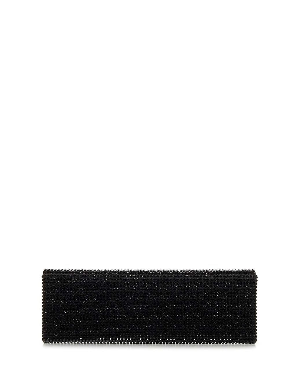 AMINA MUADDI Black Silk Satin Clutch