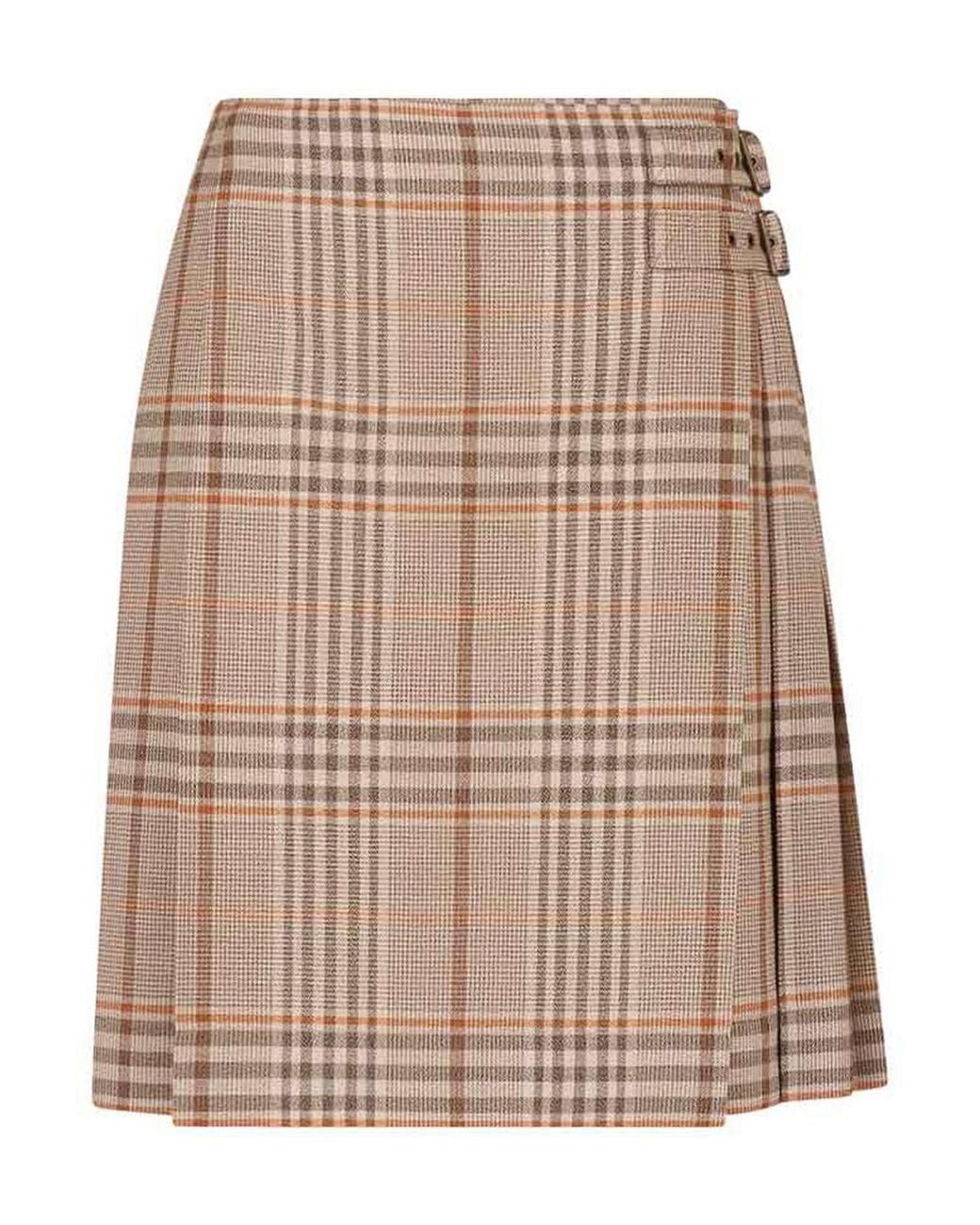 Burberry Natural Wool Midi Skirt
