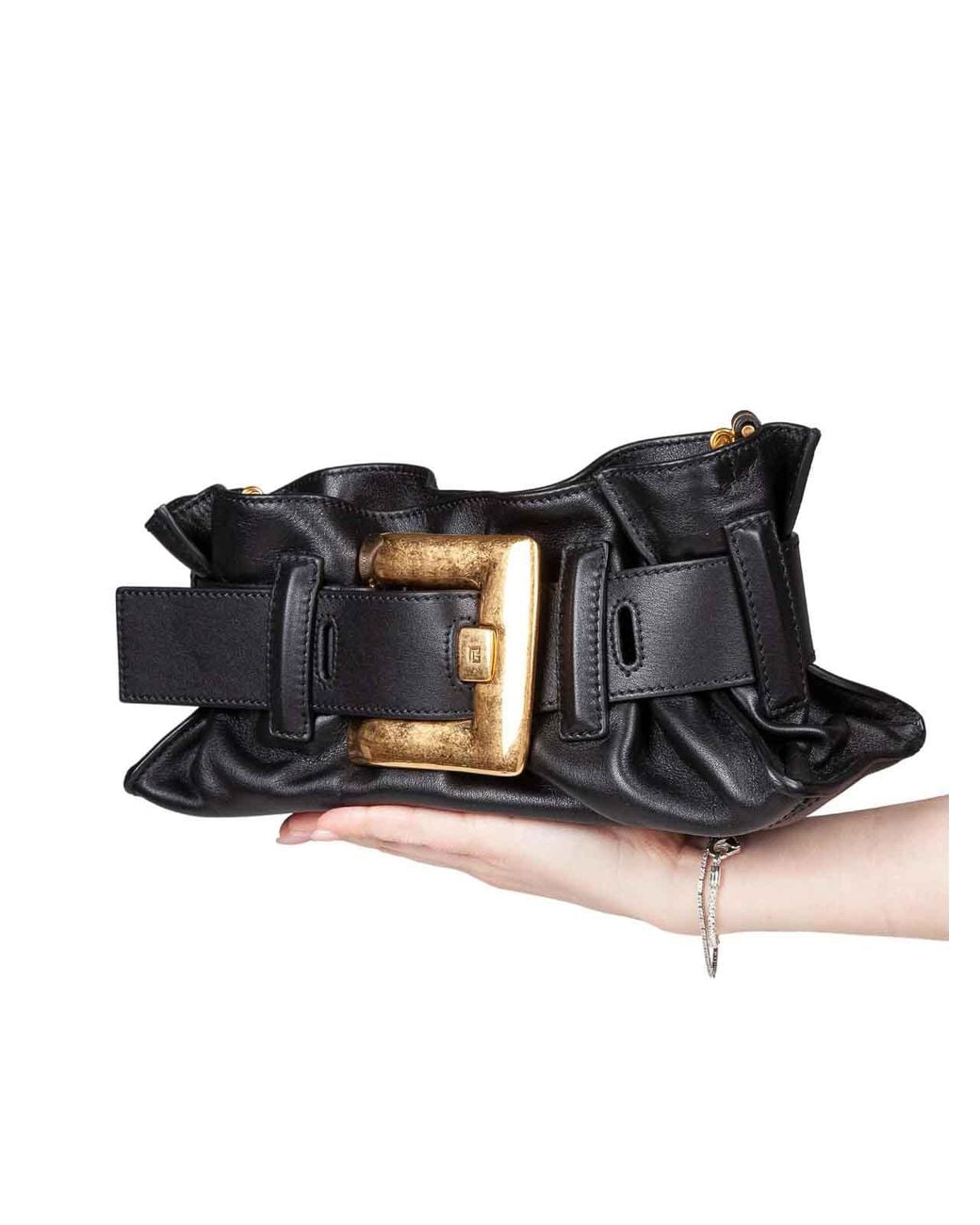 Borsa A Mano Anthem Mini di Balmain in White