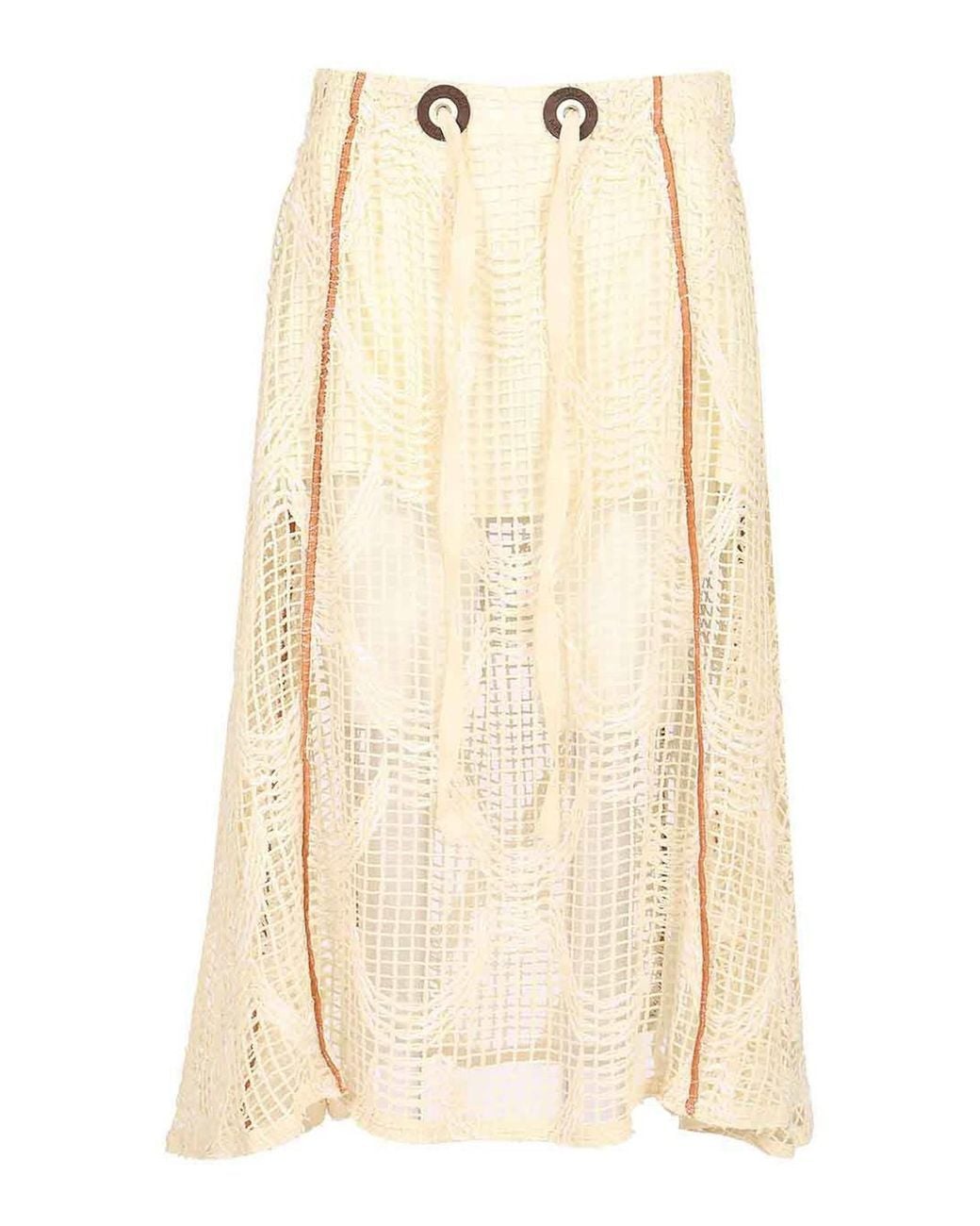 DURAZZI MILANO Natural Mesh Midi Skirt
