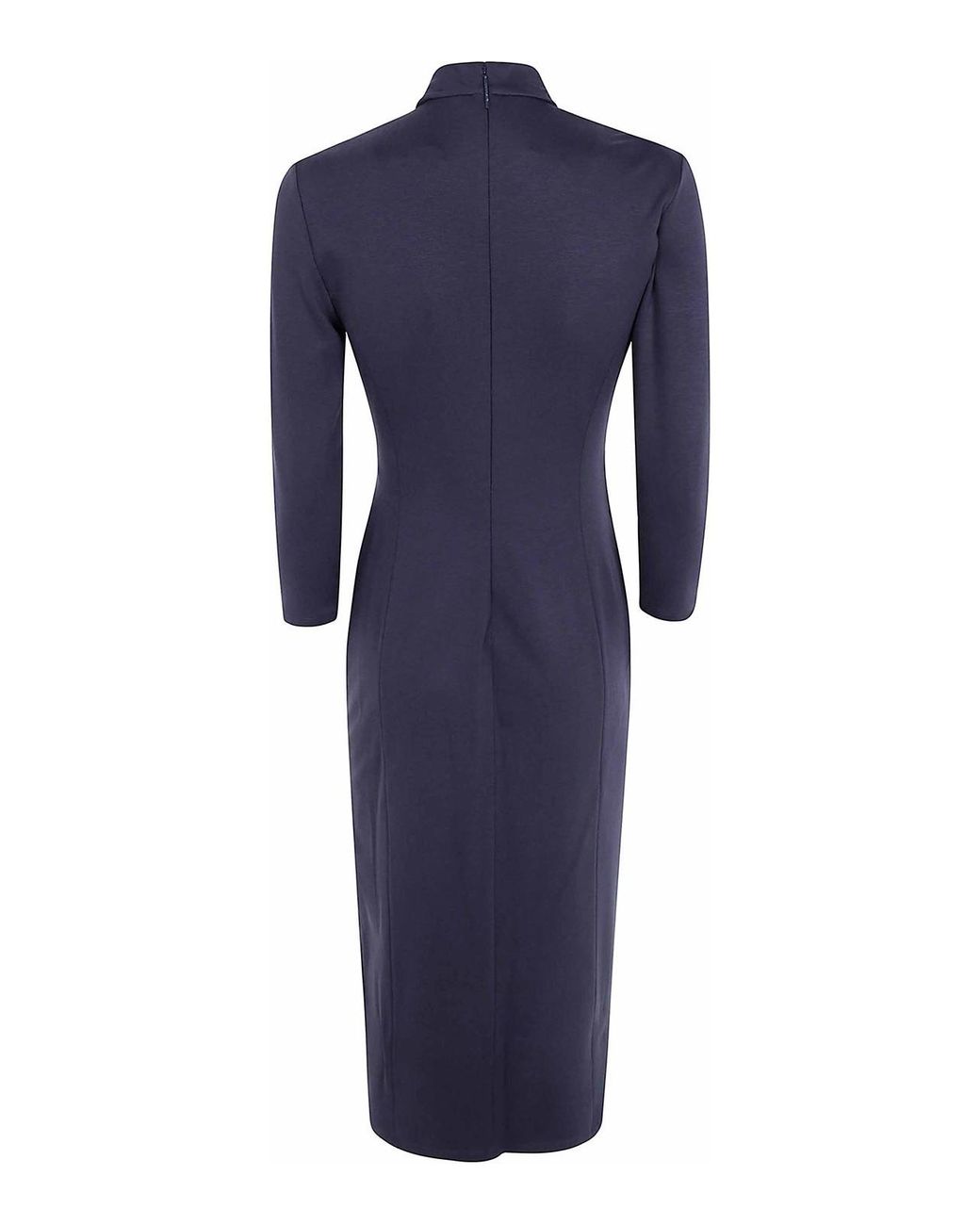 Giorgio Armani Blue Turtleneck Midi Dress