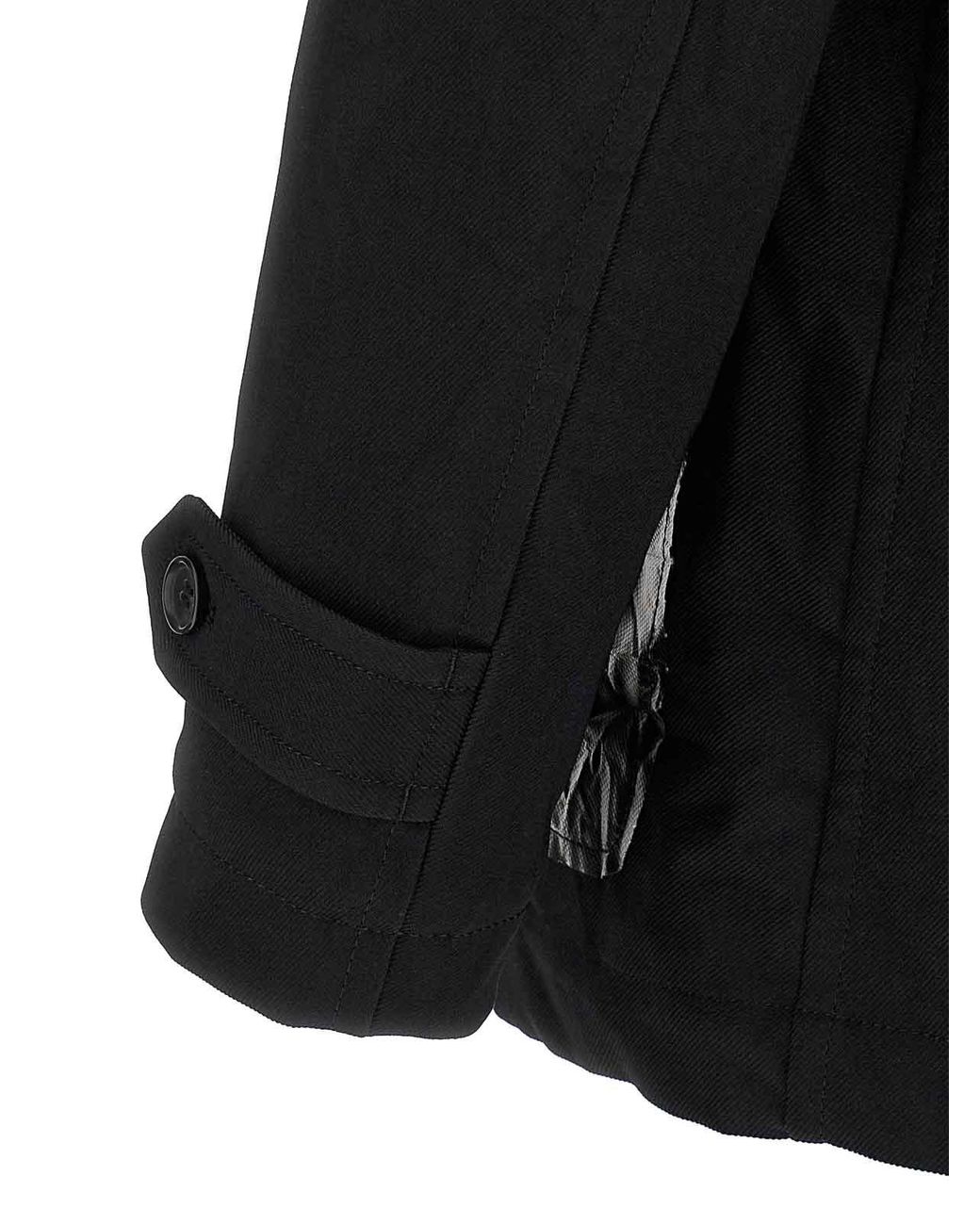 Comme des Garçons Black Double-Breasted Caban for men