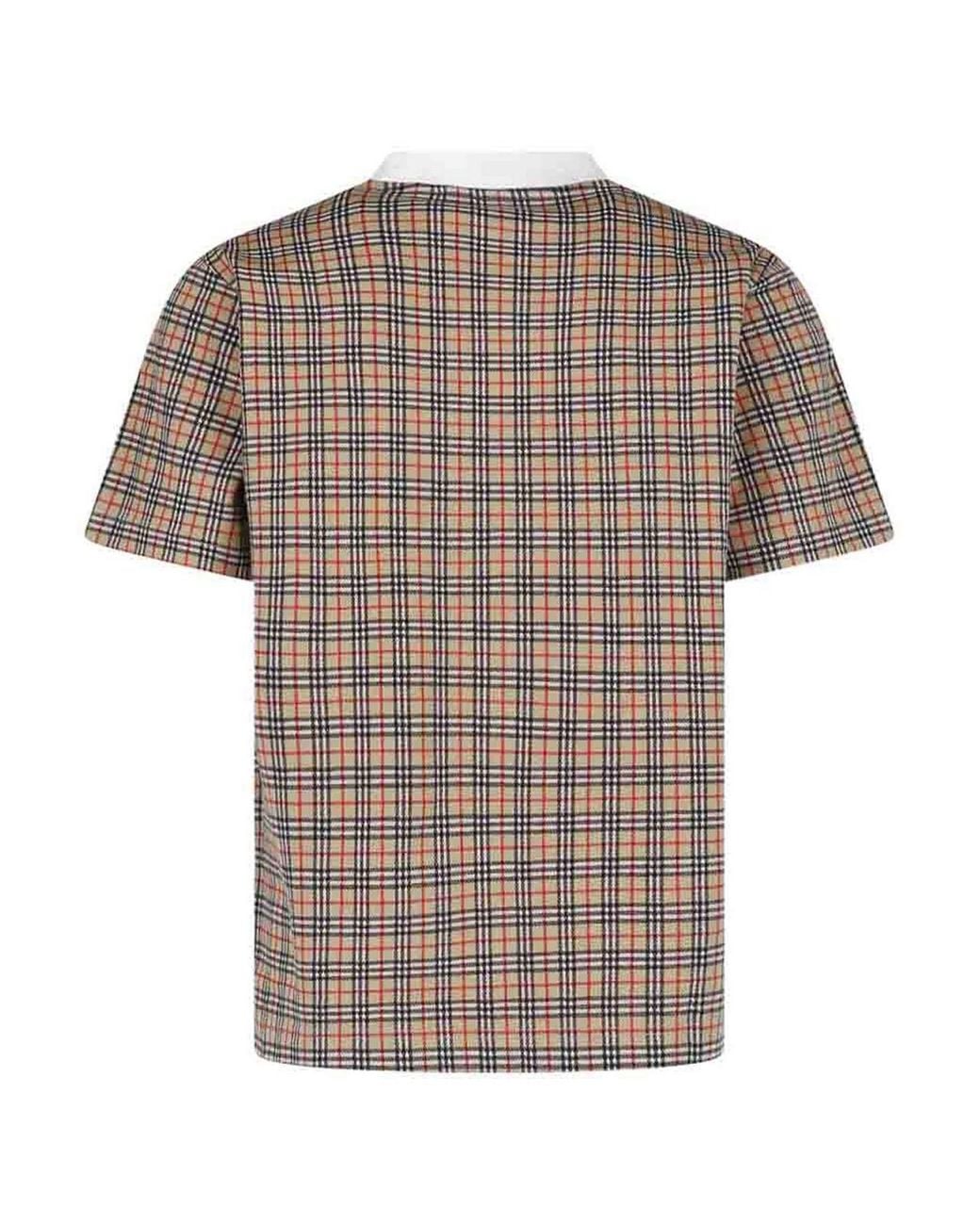 Burberry White Check T-Shirt for men
