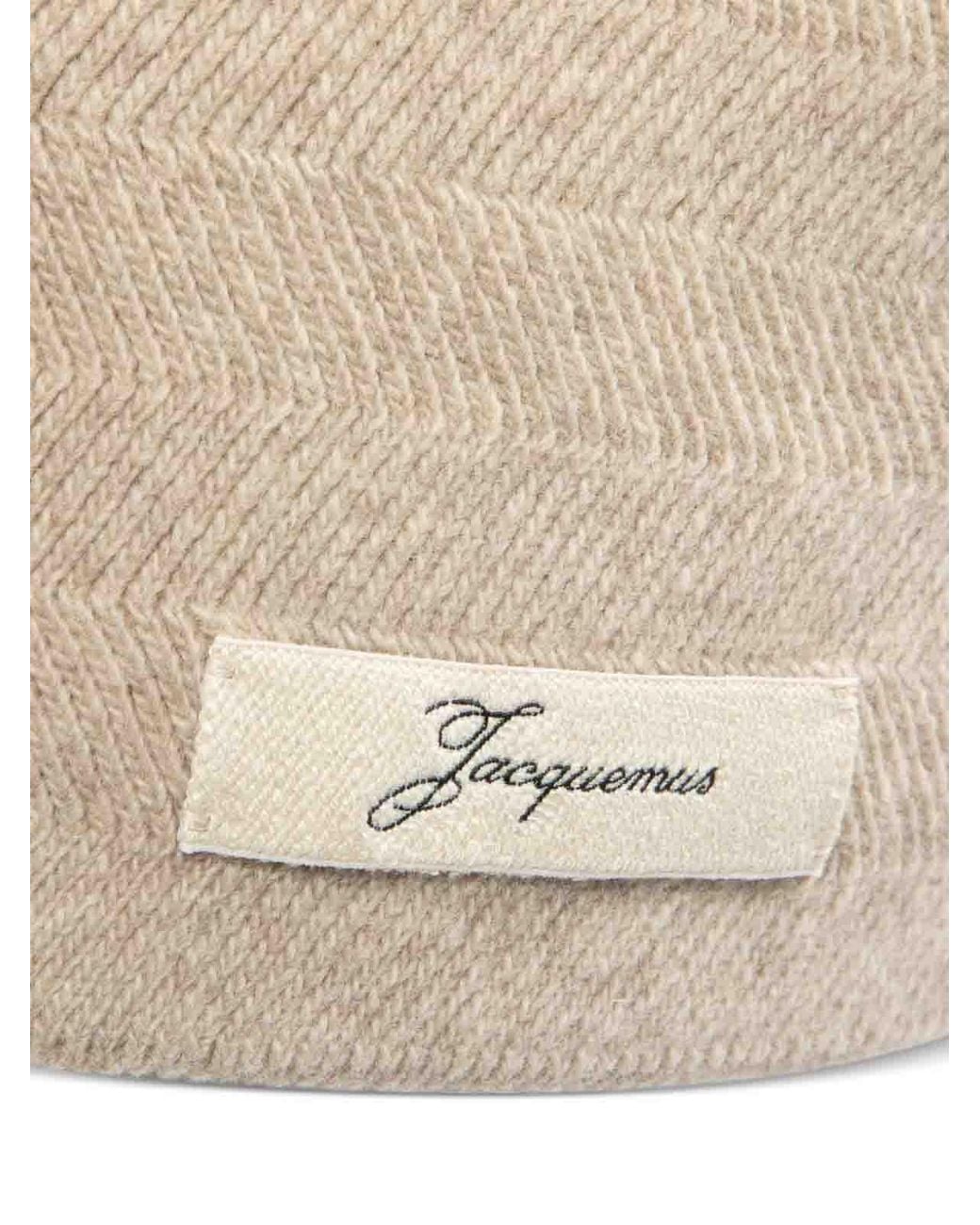 Jacquemus Natural Chevron Beanie