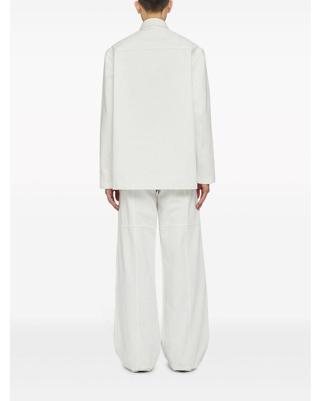 Jil Sander White Organic Cotton Denim Shirt for men