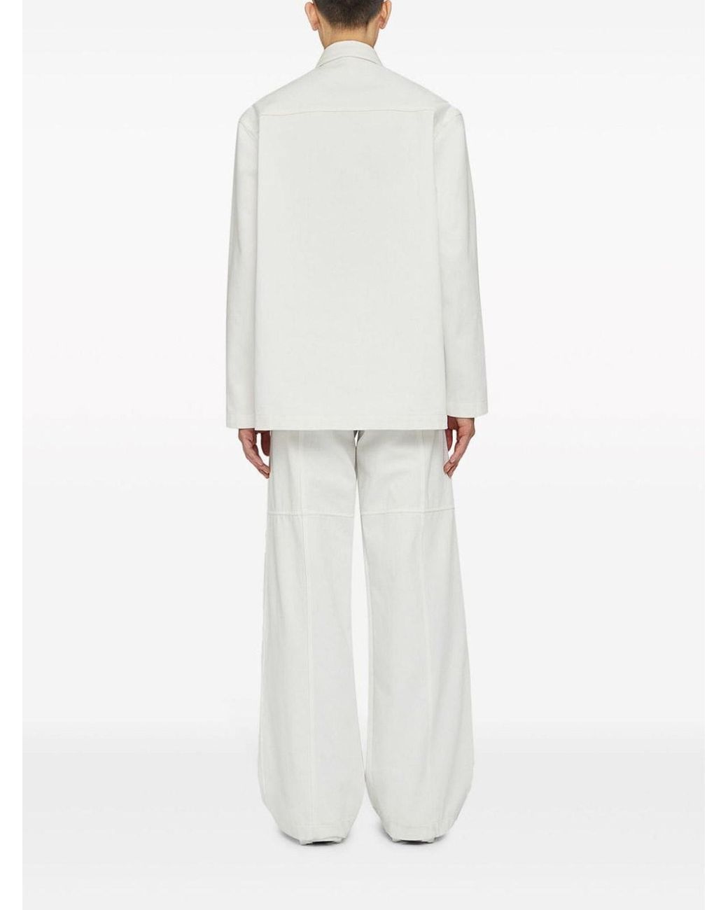 Jil Sander White Organic Cotton Denim Shirt for men