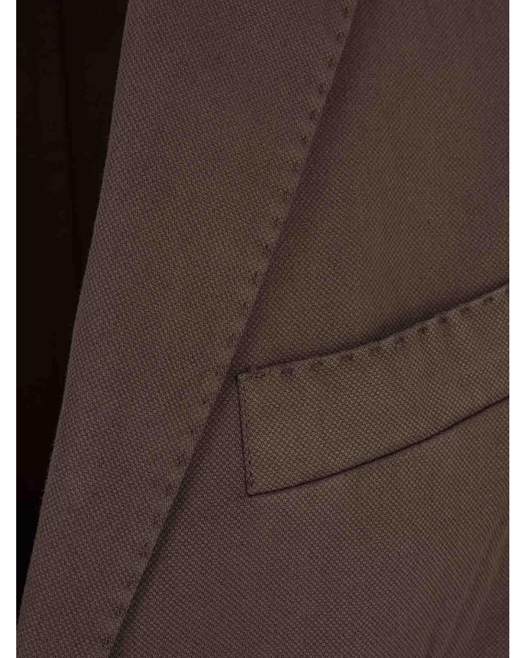 RUSSO CAPRI Brown Oxford Cotton Blazer for men