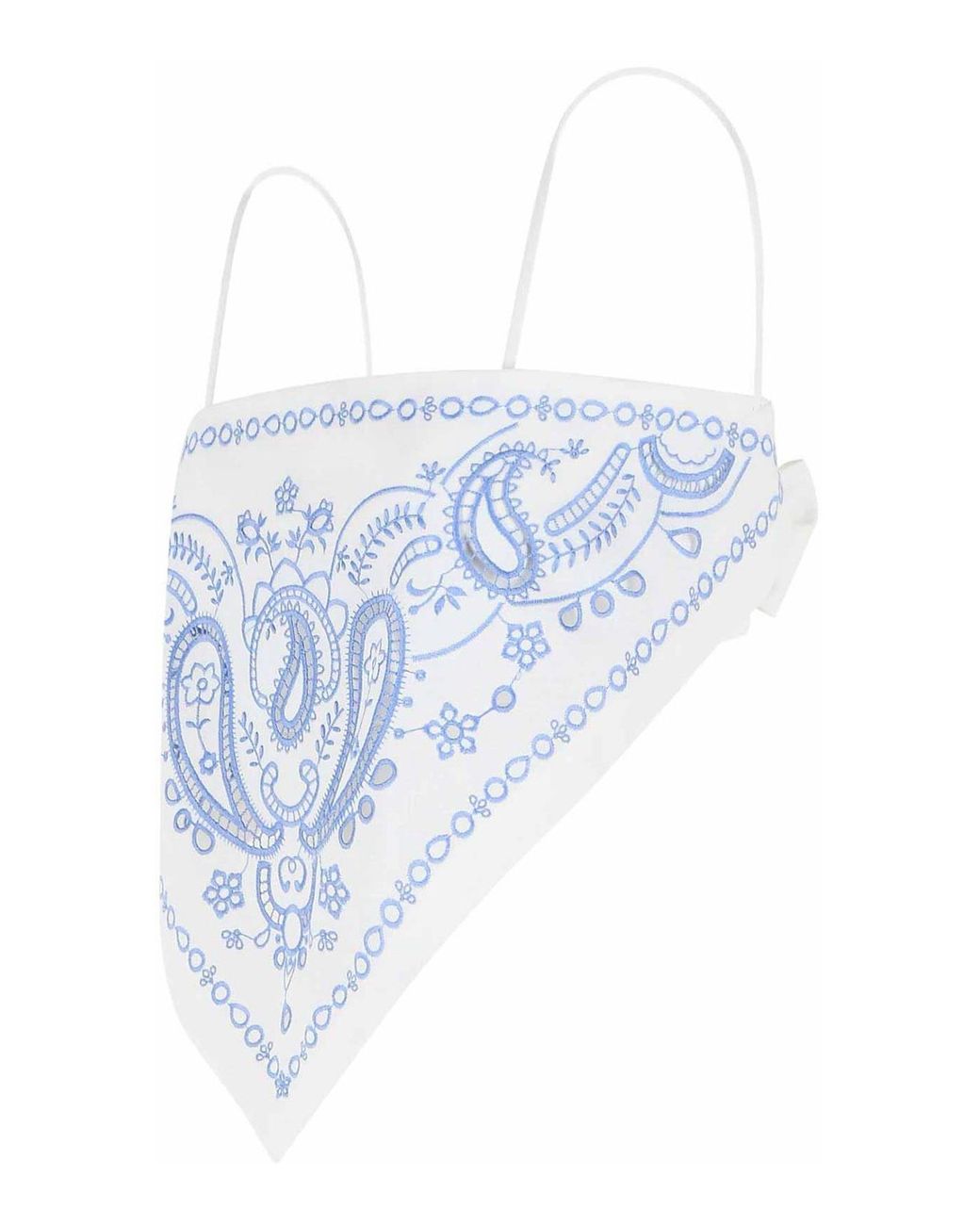 Self-Portrait Blue Embroidered Top