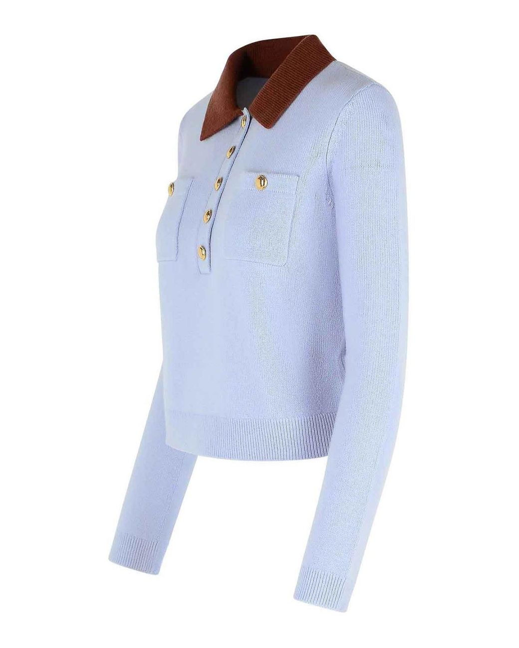 Self-Portrait Blue Wool Blend Sweater
