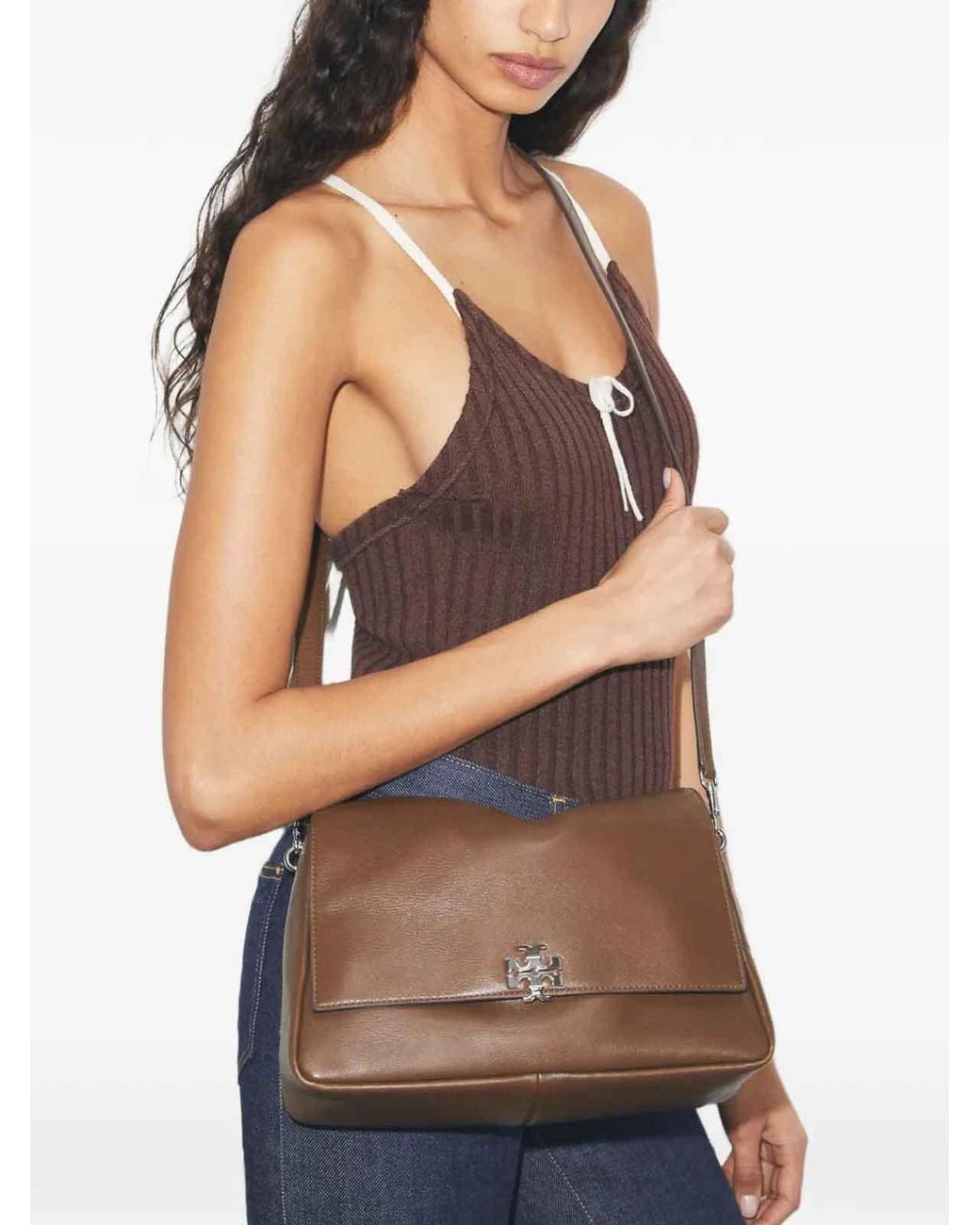 Tory Burch Brown Charlie Shoulder Bag