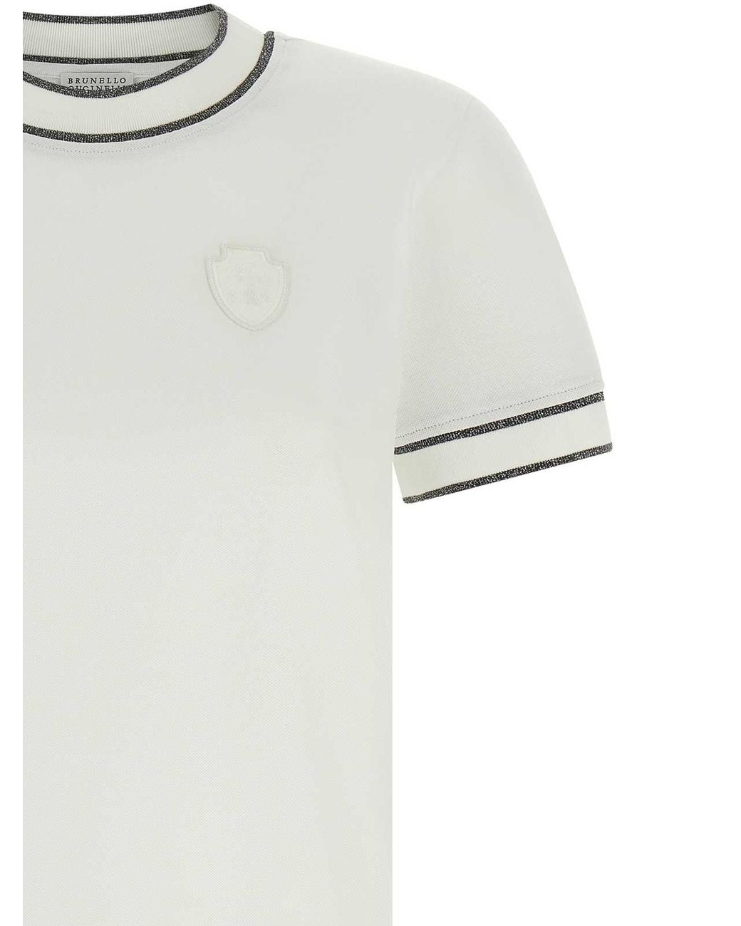 Brunello Cucinelli White Sparkling Cotton T-Shirt