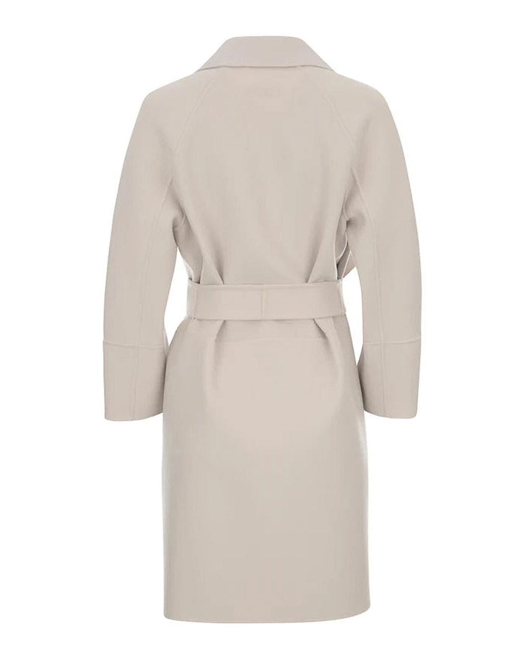 Max Mara White Arona Coat Pale Sand