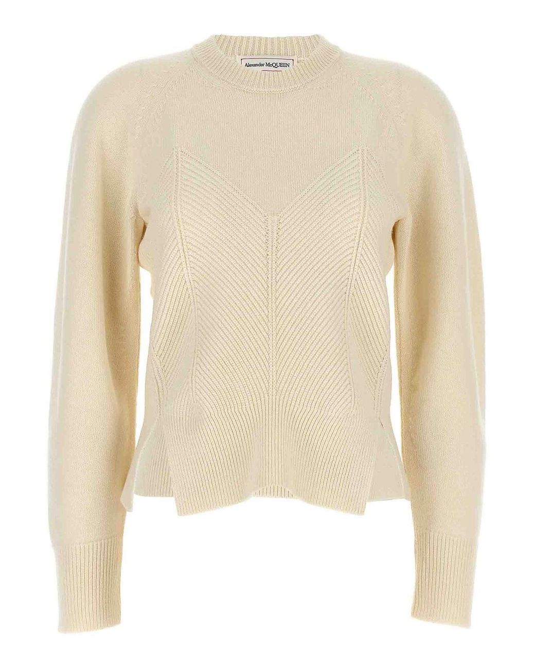 McQueen Natural 'Chevron Corset' Sweater