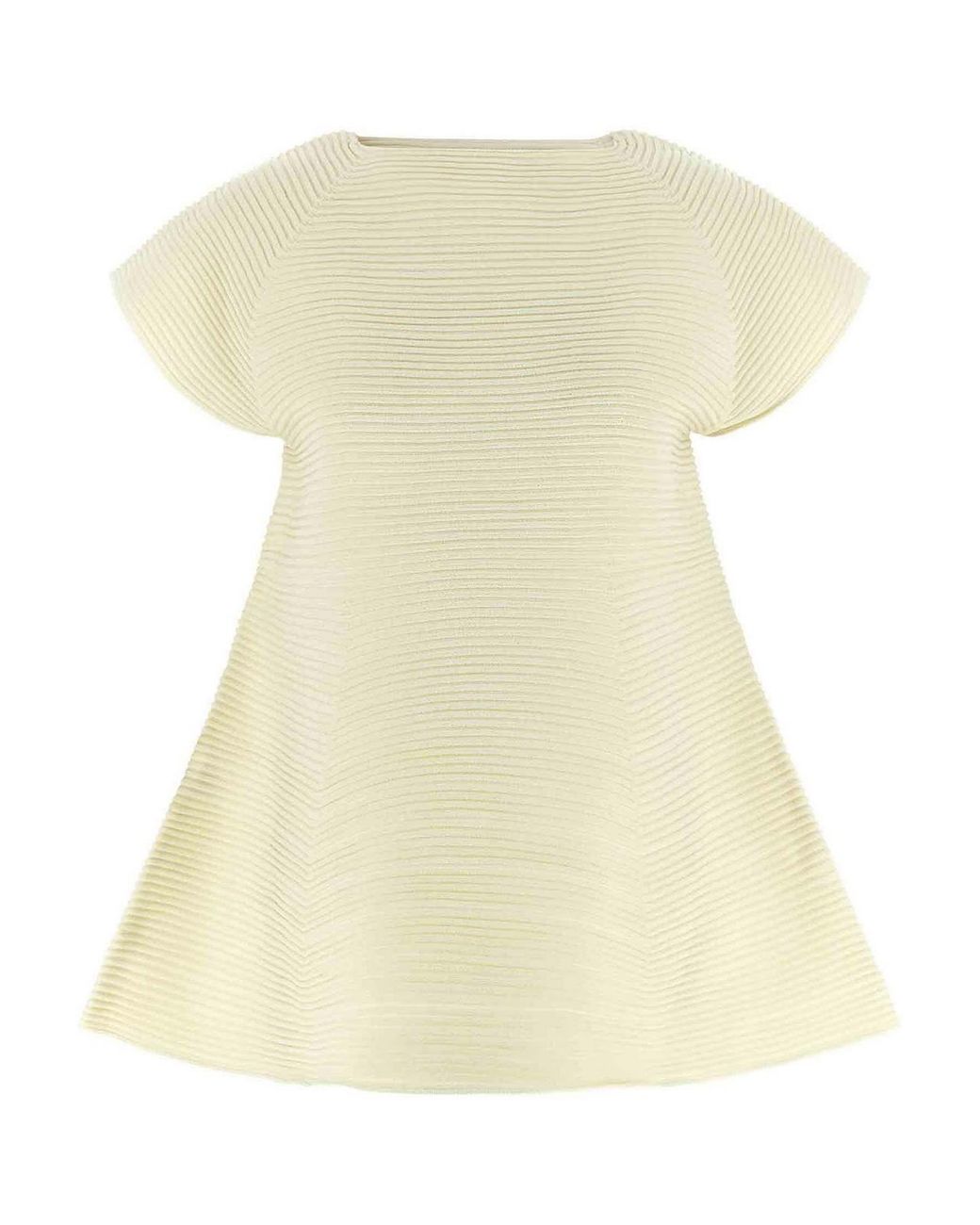 Issey Miyake Yellow 'Corrugated Knit' Dress