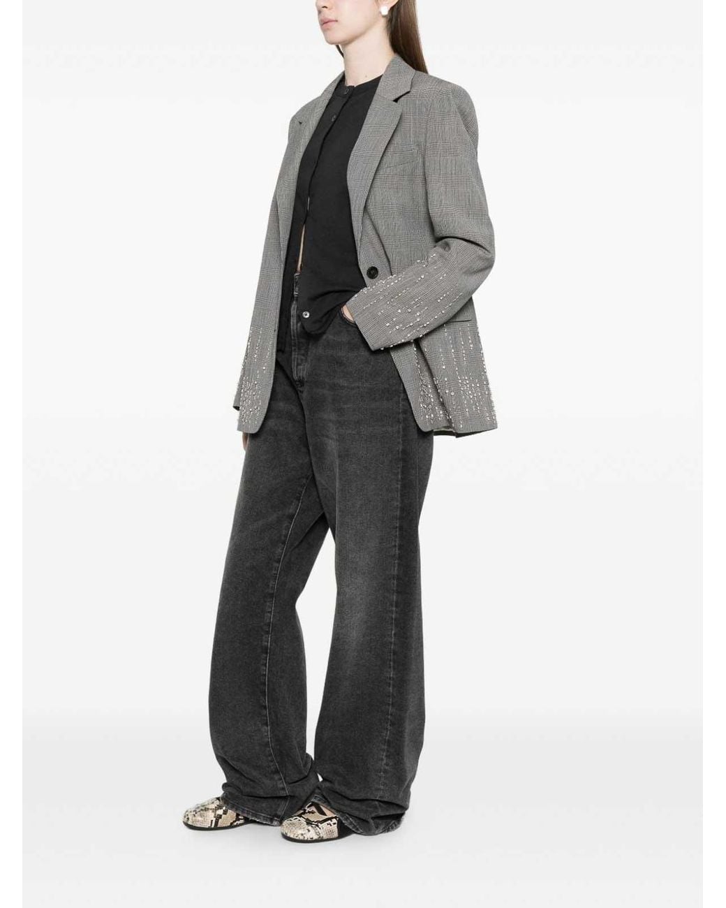 Golden Goose Deluxe Brand Gray Wool Single-Breasted Jacket