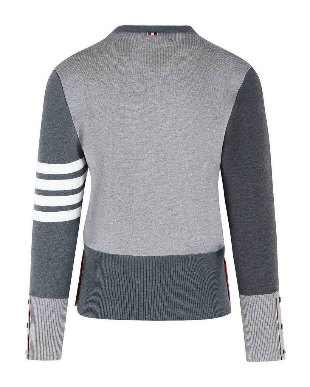 Thom Browne Gray Fun Mix Merino Wool Cardigan for men