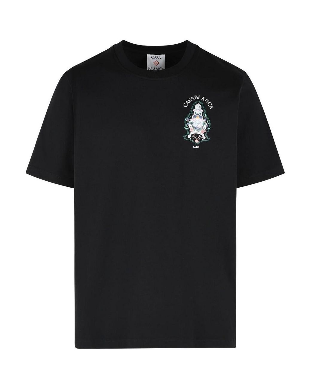 Casablanca Black Hotel Emblem' Cotton T-Shirt for men