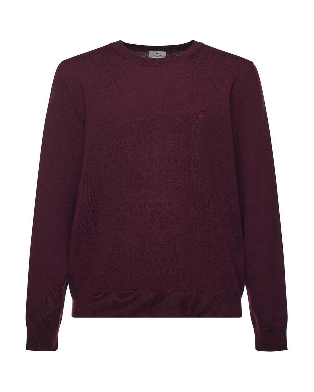 Etro Purple Wool Sweater With Embroidered Monogram for men