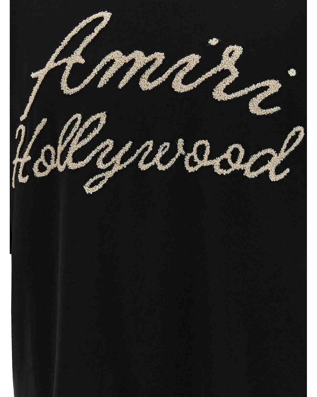 Amiri Black Hollywood Cotton T-Shirt for men