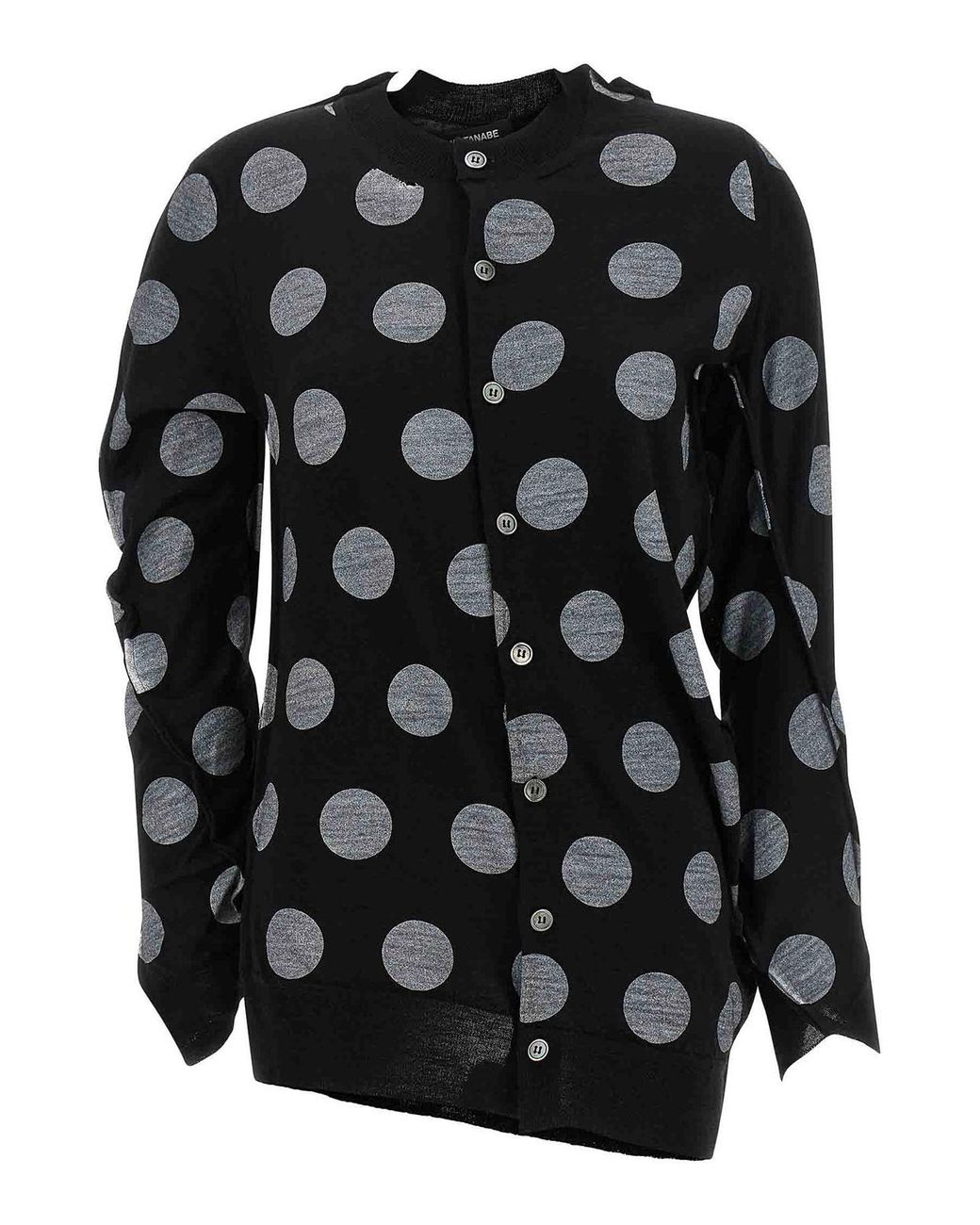 Junya Watanabe Black Polka Dot Maxi Cardigan