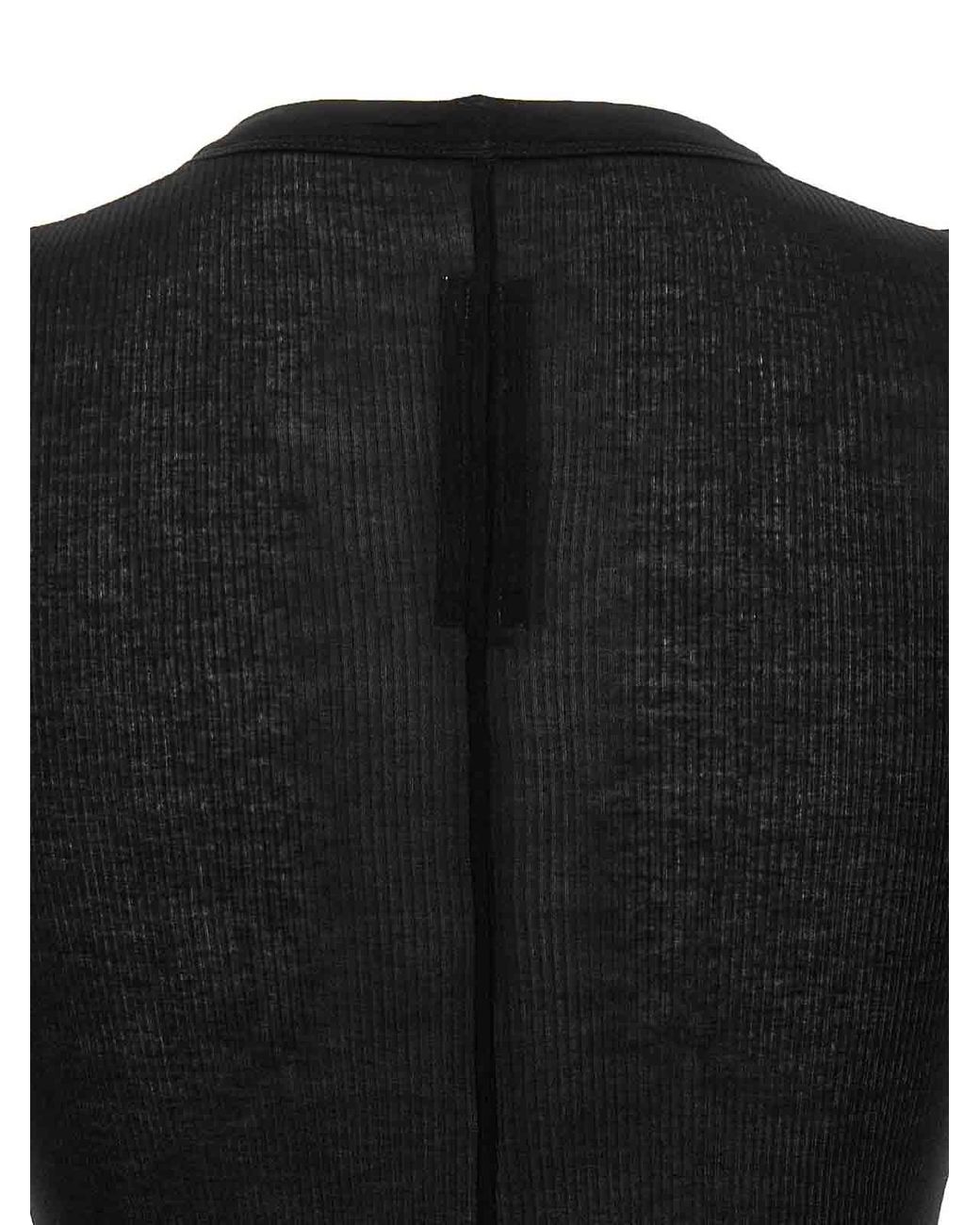 Rick Owens Black Rib Ls T' T-Shirt for men