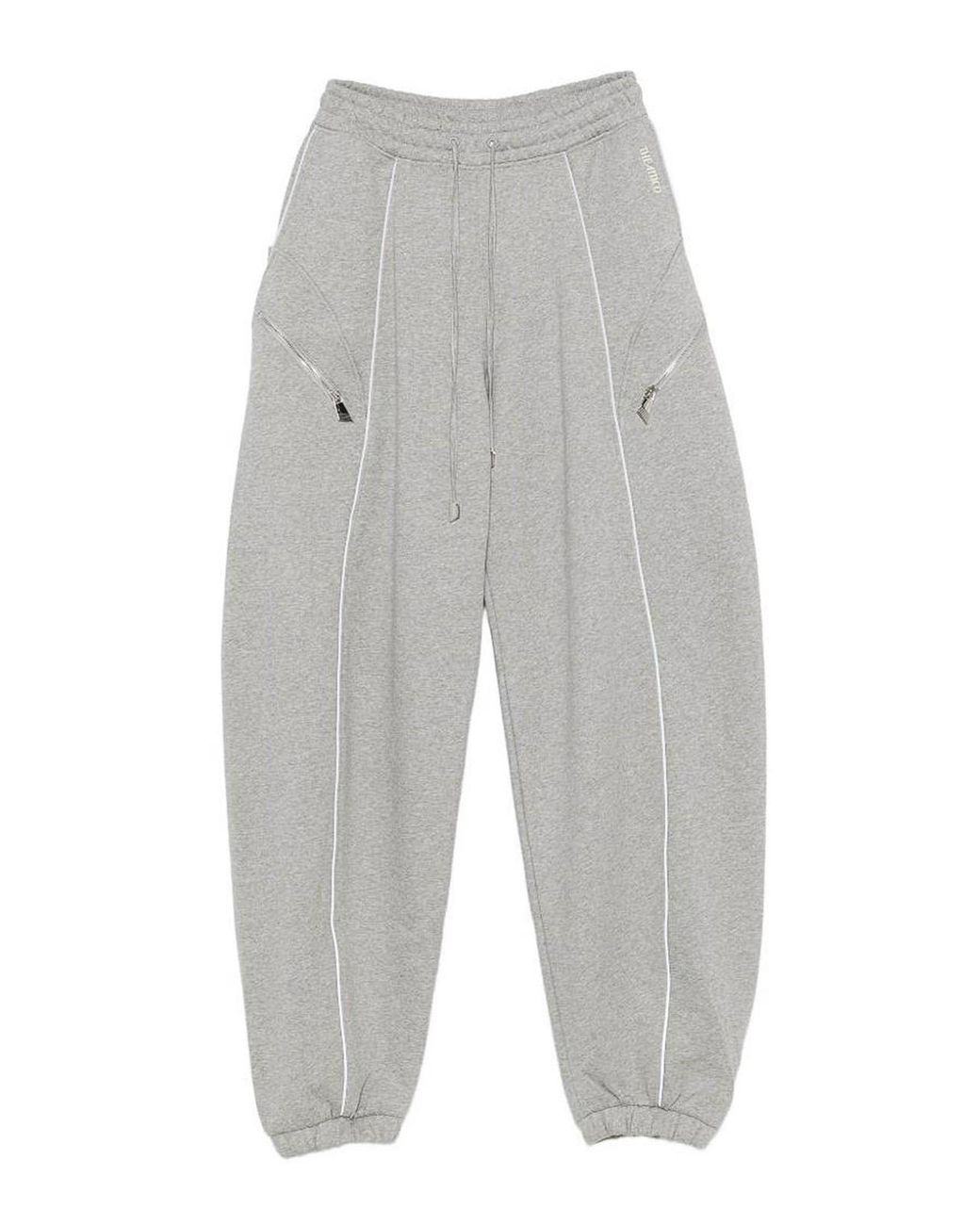 The Attico Gray Cotton Barrel Pants