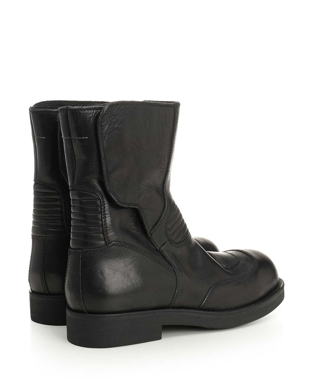 MM6 by Maison Margiela Leather Ankle Boots in Black for Men | Lyst