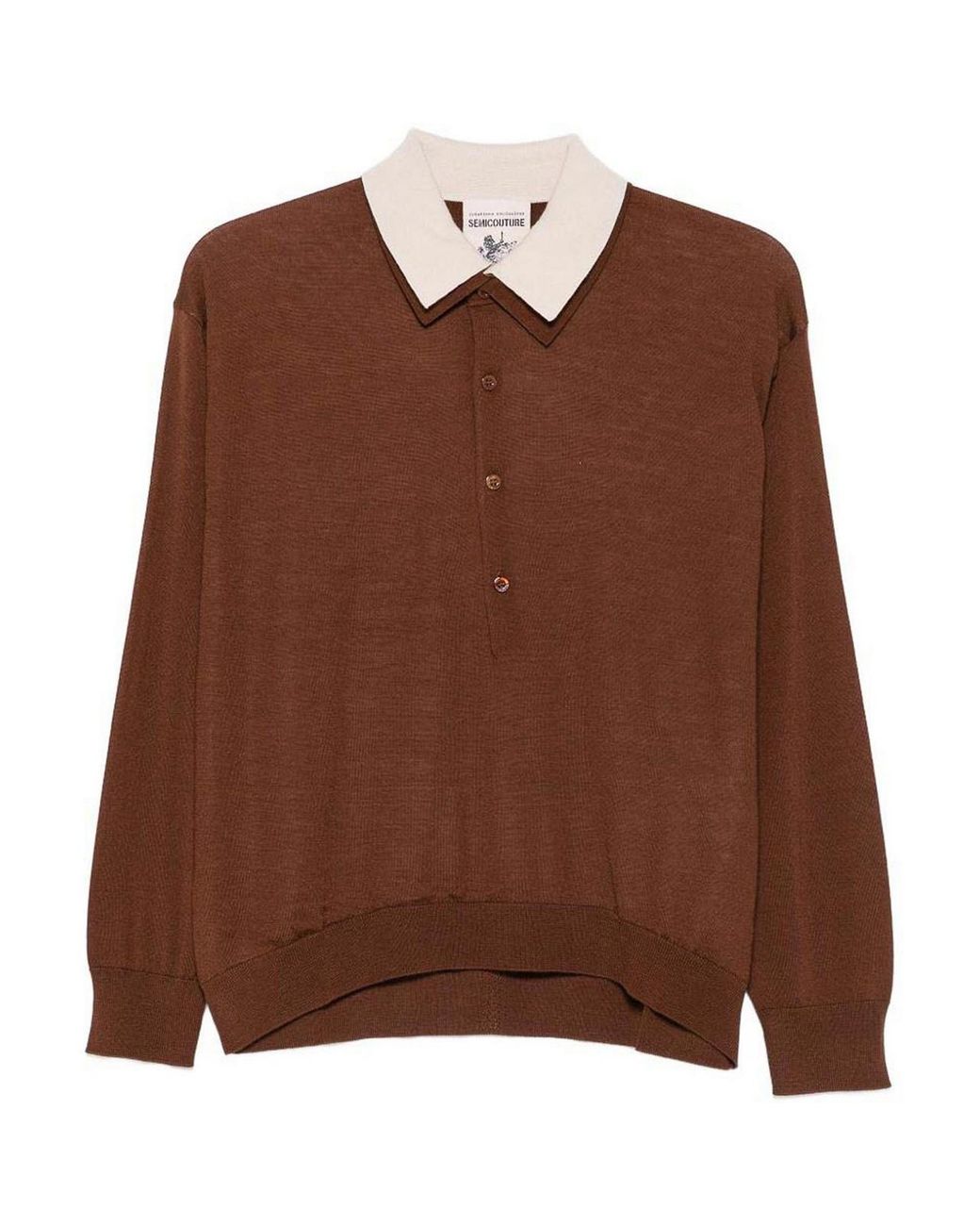 Semicouture Brown Cassie And Ivory Polo Shirt