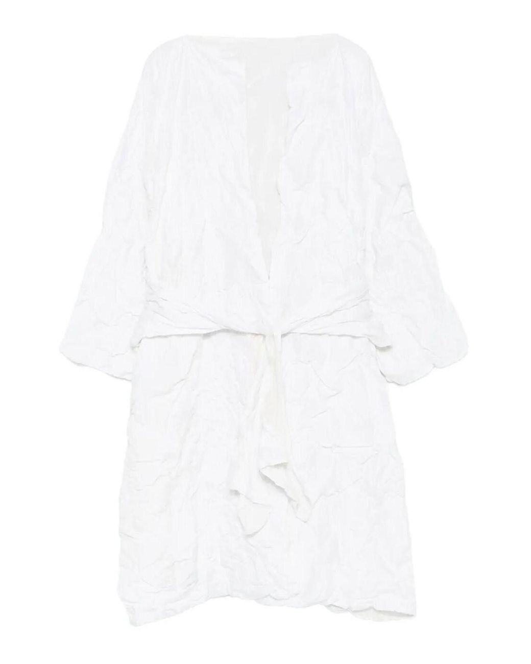 Daniela Gregis White Cappotto Coat T Double Grappolo