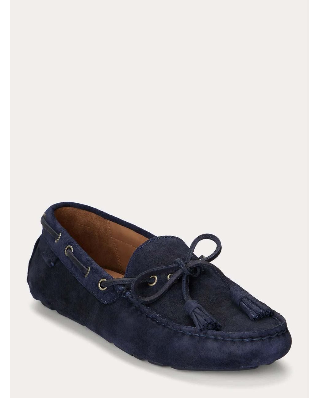 Polo Ralph Lauren Blue Anders Tie-Casual Shoe-Driver-Suede for men